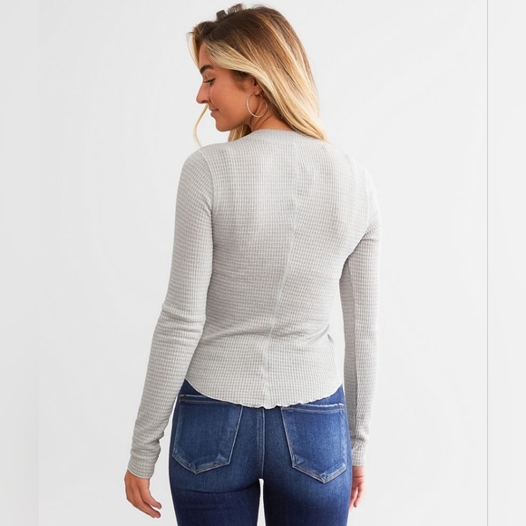 Free People One Of The Girls Waffle Thermal Henley Top - XS - Picture 12 of 13